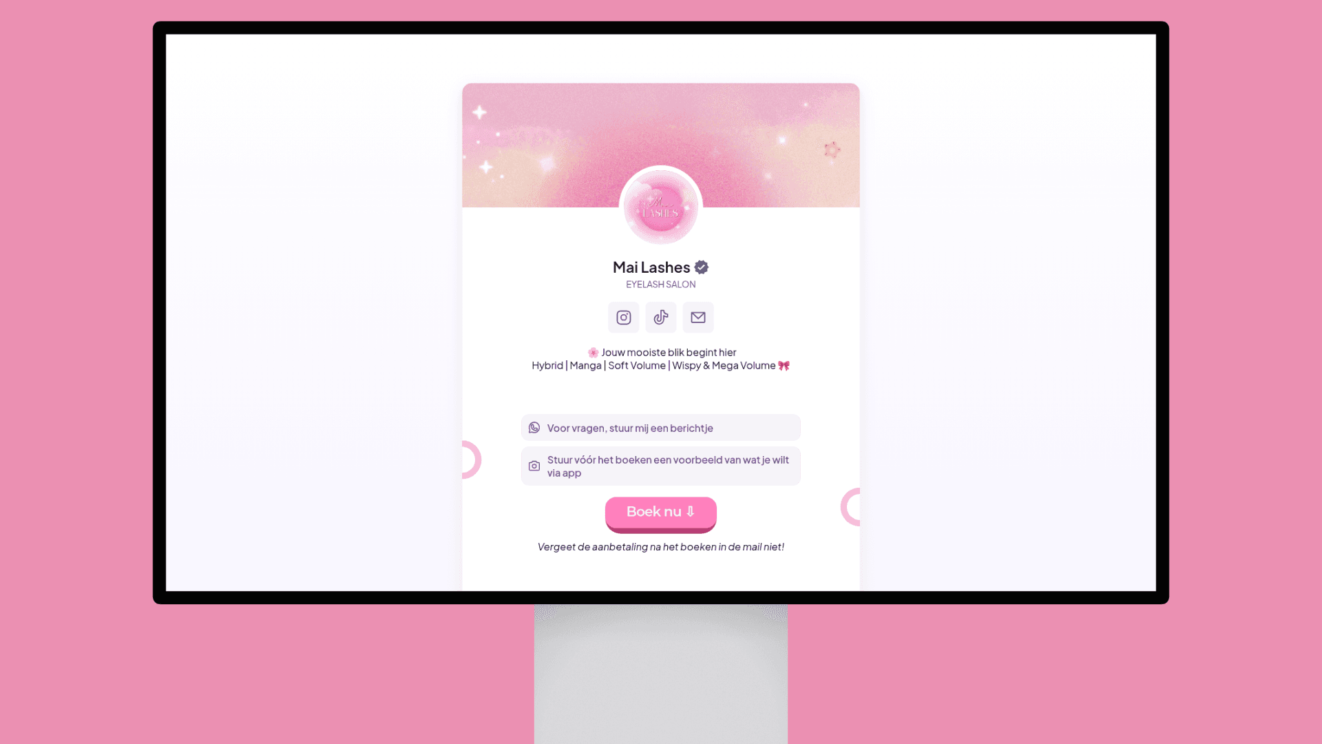 Screenshot van Mai Lash Studio